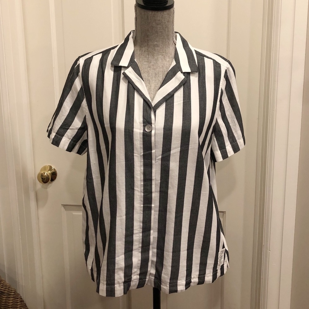 Calvin Klein Striped Button Down Top